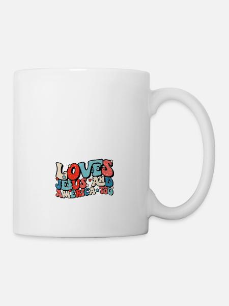 Loves Jesus and America too christian motivec - Tasse - Weiß