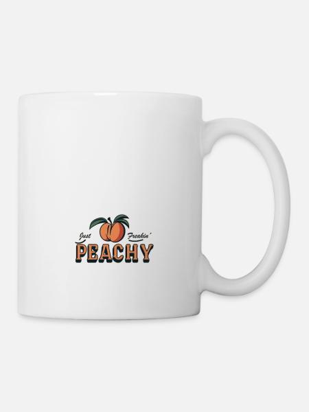just peachy - Pfirsich Frucht Spruch - Tasse - Weiß