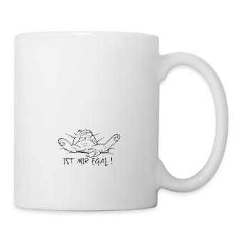 Ist mir egal faule Katze Mittelfinger lustig - Tasse - Weiß - Rechts
