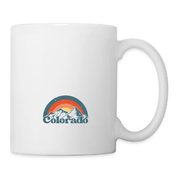 Colorado State USA Berge Wandern Urlaub retro - Tasse - Weiß - Rechts
