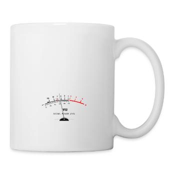 VU Meter Vintage Hi-Fi Stereo Analog Tontechnik - Tasse - Weiß - Rechts