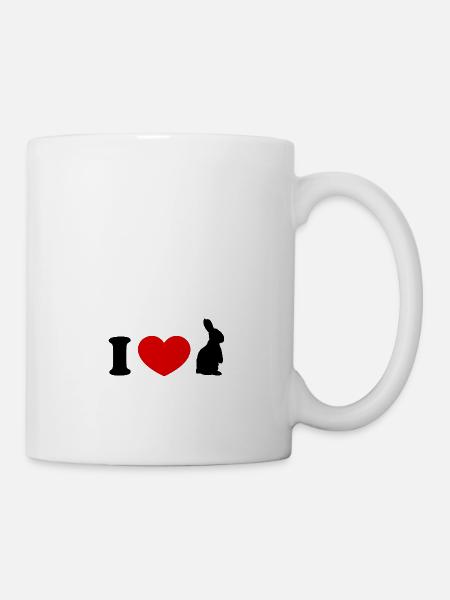 I love Ich liebe Ostern Hase Ostern Osterhase Deko - Tasse - Weiß