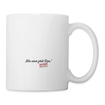 Wir essen jetzt Opa Satzzeichen Leben retten Komma - Tasse - Weiß - Rechts
