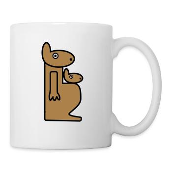 Kangaroo Pregnancy Pregnant Mother Baby Child - Mug - white - Right