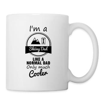 Skiing dad father daddy - Mug - white - Right