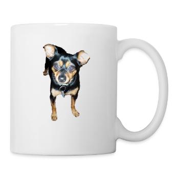 Zwergpinscher Hund - Tasse - Weiß - Rechts