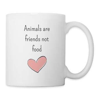 Animals are friends not food gift for vegans - Mug - white - Right