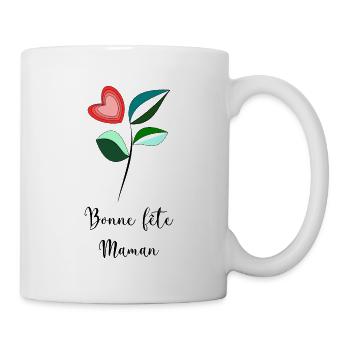 MAMIE. FÊTE DES MÈRES. BONNE FÊTE MAMIE. JE T'AIME - Mug blanc - blanc - Droite
