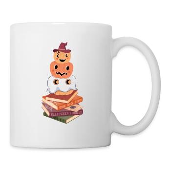 Pumpkins on Halloween Book Stacks - Mug - white - Right