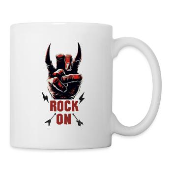 Rock Musiker Pommesgabel devil horns Hand Rocker - Tasse - Weiß - Rechts
