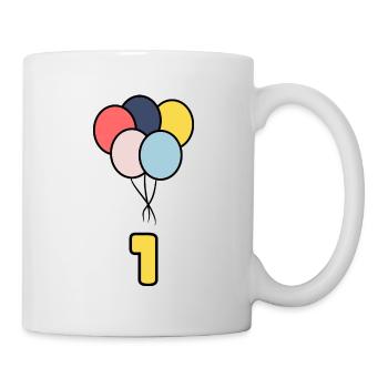 1. 1 AN. 1er ANNIVERSAIRE. ANNIVERSAIRE 1 AN - Mug blanc - blanc - Droite