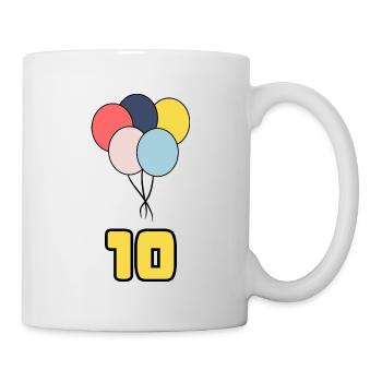 10. 10 JAHRE. 10. Jahrestag. JUBILÄUM 10 JAHRE. - Tasse - Weiß - Rechts