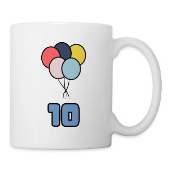 10. 10 JAHRE. 10. Jahrestag. JUBILÄUM 10 JAHRE. - Tasse - Weiß - Rechts