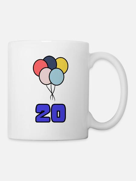 20. 20 JAHRE. 20-JÄHRIGES JUBILÄUM. GEBURTSTAG 20 JAHRE. - Tasse - Weiß