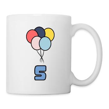 5. 5 JAHRE. 5-JÄHRIGES JUBILÄUM. GEBURTSTAG 5 JAHRE - Tasse - Weiß - Rechts