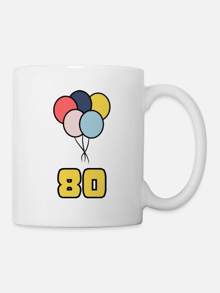 80. 80 ANS. 80e ANNIVERSAIRE. ANNIVERSAIRE 80 ANS. - Mug blanc - blanc