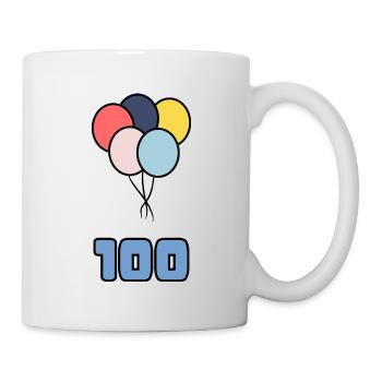 100. 100 JAHRE. 100-jähriges JUBILÄUM. GEBURTSTAG 100 - Tasse - Weiß - Rechts