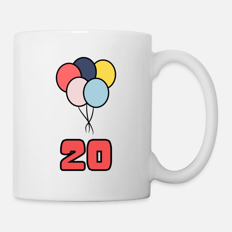 20. 20 ANS. 20e ANNIVERSAIRE. ANNIVERSAIRE 20 ANS. - Mug blanc - blanc