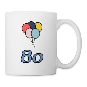 80. 80 YEARS. 80th ANNIVERSARY. 80 YEARS ANNIVERSARY. - Mug - white - Right