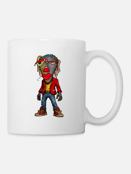 Vibrant Street Portrait Figure - Mug - white