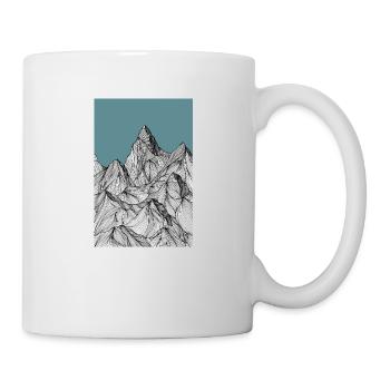 Berge als Skizze in blau - Tasse - Weiß - Rechts