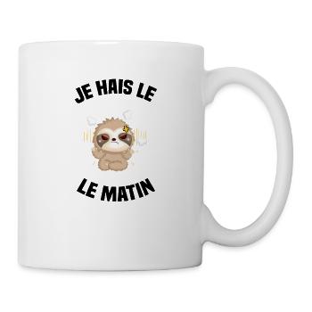 je hais le matin cadeau humour - Mug blanc - blanc - Droite