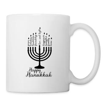 Happy Hanukkah Jewish Geschenk Spruch - Tasse - Weiß - Rechts