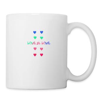 l’amour est l’amour, les cœurs, coloré, arc-en-ciel, l’amour - Mug blanc - blanc - Droite