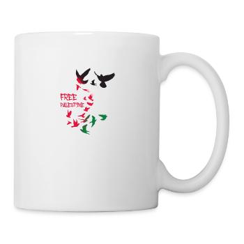 free palestine,pigeons,birds,flock of birds,flag - Mug - white - Right