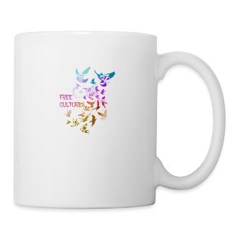 free cultures,religion,tauben,bunt,graffiti - Tasse - Weiß - Rechts
