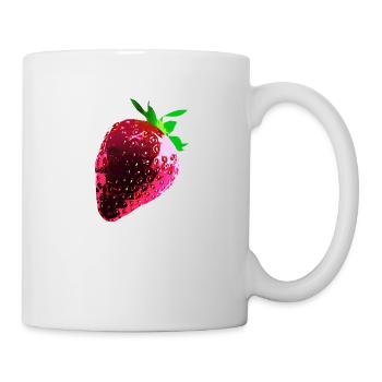 Strawberry, red strawberry, pop art, abstract, red - Mug - white - Right