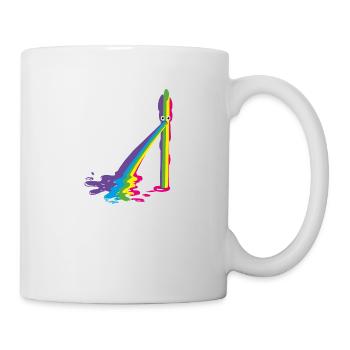 asperges, arc-en-ciel, asperges caca, colorées - Mug blanc - blanc - Droite
