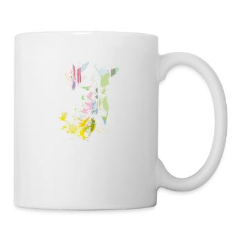 pigeons, sourds, oiseaux, troupeaux d’oiseaux, graffitis, pastel - Mug blanc - blanc - Droite