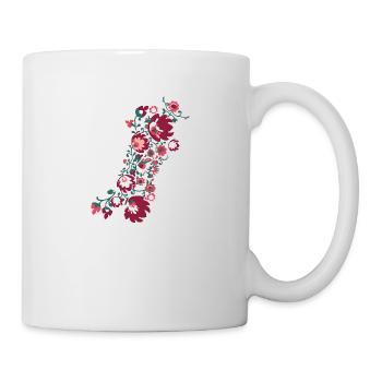 ornamente,blumen,rot,blume,ranke,floral - Tasse - Weiß - Rechts
