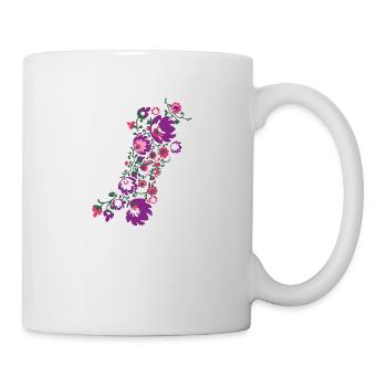 ornamente,blumen,rot,blume,ranke,floral - Tasse - Weiß - Rechts