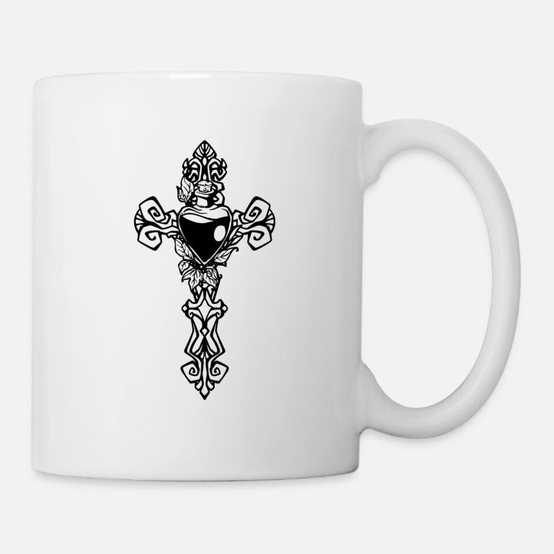 Gothic cross - Mug - white
