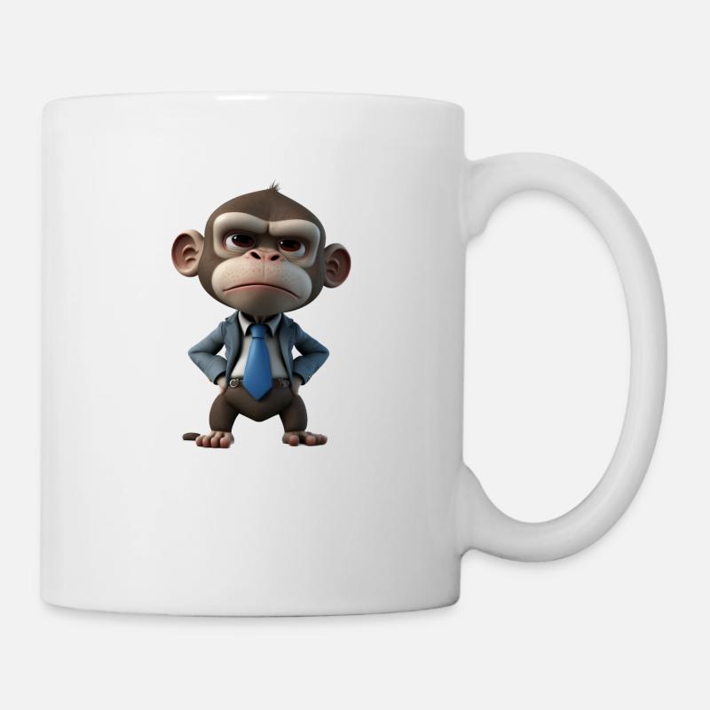 Businessman Affe - Tasse - Weiß