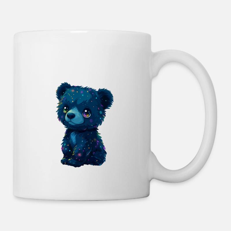 Petit ours en peluche noir - Mug blanc - blanc
