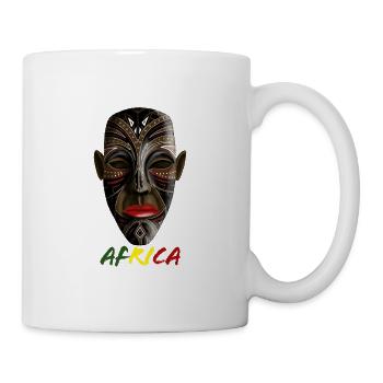 Afrikanische Maske - Tasse - Weiß - Rechts