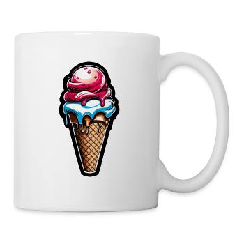 Eiscreme / Sorbet / Gelato / Sommer / Sonne - Tasse - Weiß - Rechts