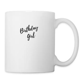 USA TRADEMARKED birthday girl black - Mug - white - Right
