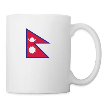 Nationalflagge von Nepal - Tasse - Weiß - Rechts