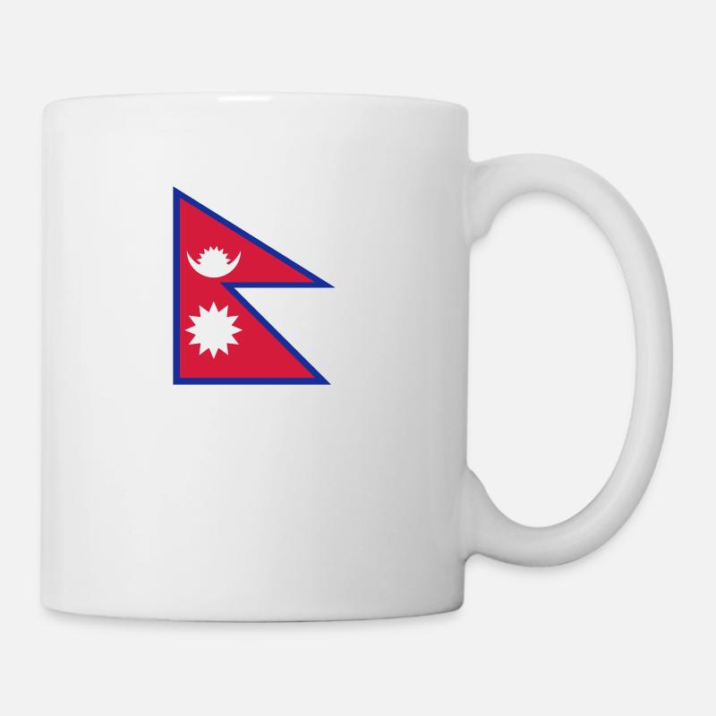 Nationalflagge von Nepal - Tasse - Weiß