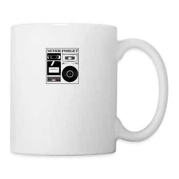 never forget retro vintage kasette vinyl - Tasse - Weiß - Rechts