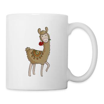 Lama comic alpaca - Mug - white - Right