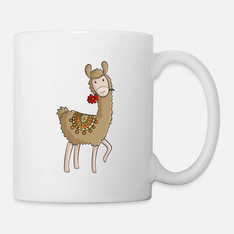 Lama comic Alpaka - Tasse - Weiß