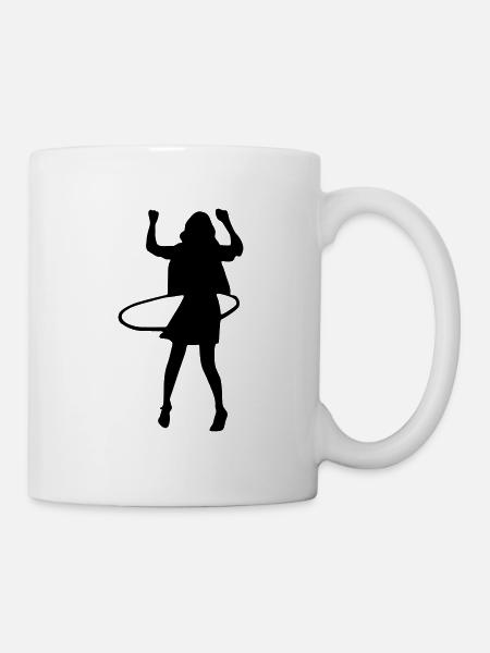 frau hula hoop reifen - Tasse - Weiß