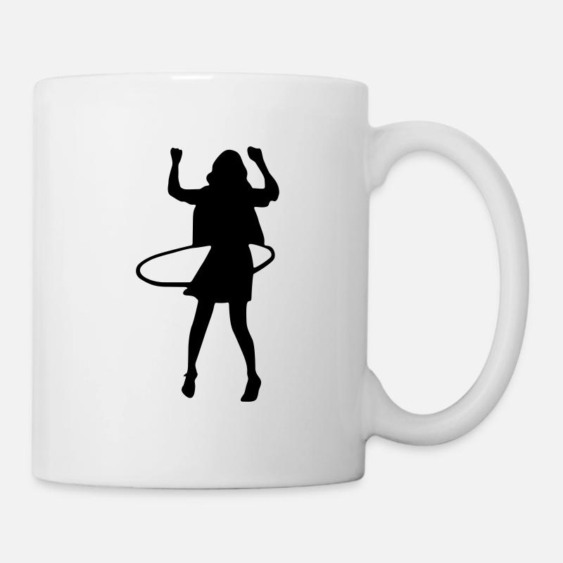 frau hula hoop reifen - Tasse - Weiß