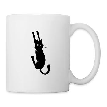 Katze Mietze Miau Kater schwarze Katze - Tasse - Weiß - Rechts