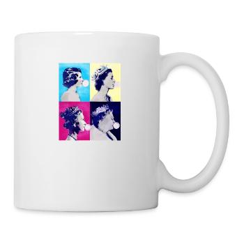 dQueen II -Elizabeth England Queen,Chewing Gum,pop-ar - Mug - white - Right